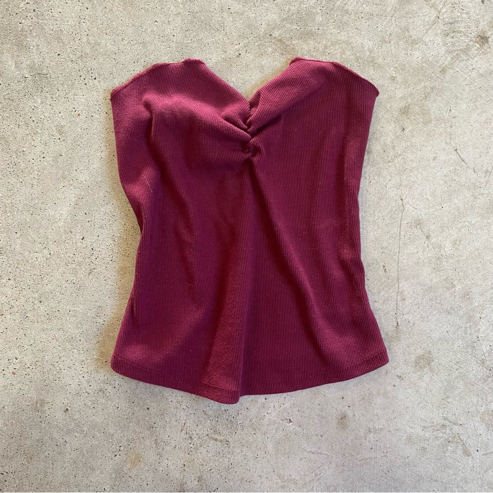 Urban outfitters lettuce edge burgundy tube top